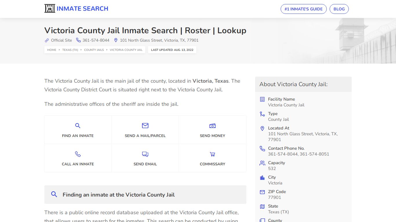 Victoria County Jail Inmate Search | Roster | Lookup